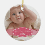 Custom Baby's First Christmas Ornament (rose)