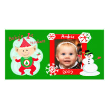 Custom Baby's First Christmas Photo Card