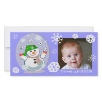 Custom Baby's Snowy Christmas Photo Card