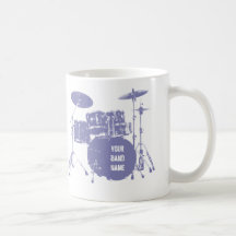 Custom band drum kit mugs