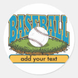 Custom Baseball Add Text Round Sticker