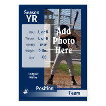 Custom Baseball Trading Card in Blue Business Card Template