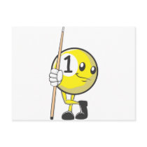 Custom Billiard Player Holding Cue Stick Post Cards