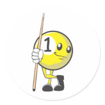 Custom Billiard Player Holding Cue Stick Sticker