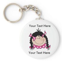 Custom Black Hair Girl Keychain