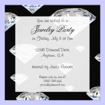 Custom Black Jewelry Party Invitations invitations