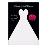 Custom Black Maid of Honour Thank You Card
