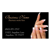 Custom Black Nail Salon Business Cards