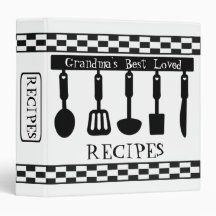Custom Black & White  Pattern Recipe Binder