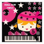 Custom Blonde Girls Rock Star Birthday Invitations
