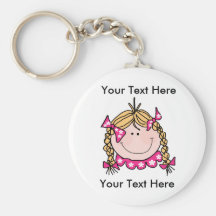 Custom Blonde Hair Girl Keychain
