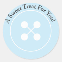 Custom |  Blue Button Baby Shower Favour Sticker