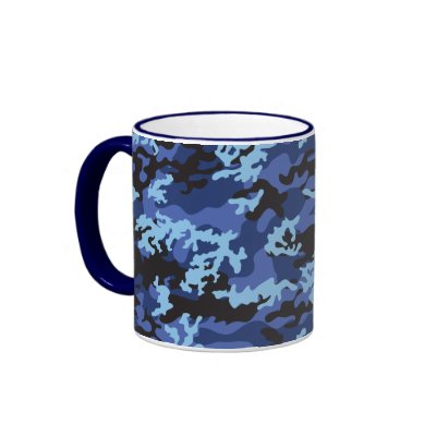 Custom Blue Camo Glass Mug by TheCultureShock
