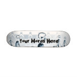 Custom Blue X-Ray Skeletons Afternoon Stroll Skate Deck