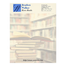 Custom Book Dealer Stationary Custom Letterhead