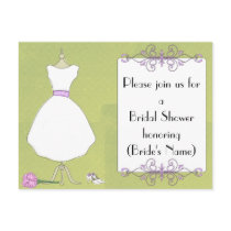Custom Bridal Shower Invitation-Chic Dress Form Postcard