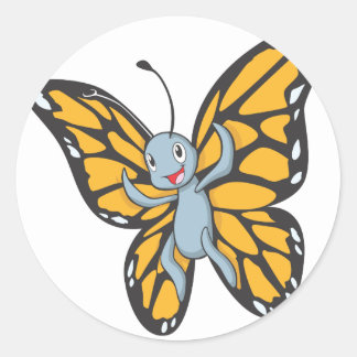 Custom Butterfly Monarch Cartoon Shirt Round Sticker