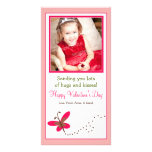 Custom Butterfly Valentine's Day Photo Card: pink