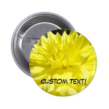 Custom Buttons Yellow Dahlias Flowers button