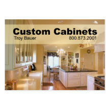 Custom Cabinets - Carpenter, Home Improvement Business Cards