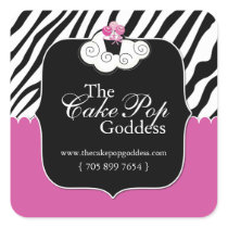 Custom Cake Pop Labels Square Stickers