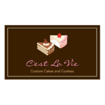 Custom Cakes and Cookies Dessert Bakery Shop Business Card