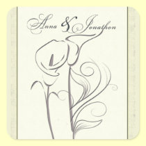Custom Calla lily Wedding Sticker stickers