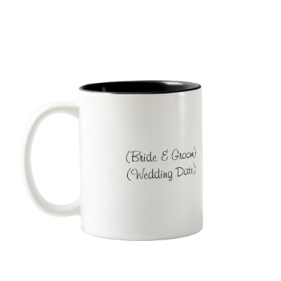 Custom Cartoon Couple Wedding/Engagement  Mug by frugalbride