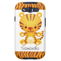 Custom Cartoon Tiger with Tiger Print Galaxy S3 Cover