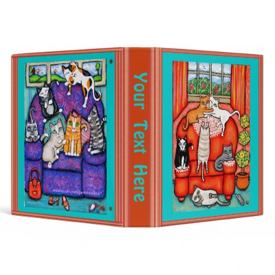 Custom Cats On Chairs Art Binder by jamiecreates1