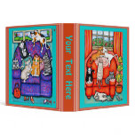 Custom Cats On Chairs Art Binder