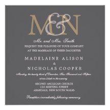 Custom charcoal modern wedding invite