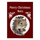 Custom Christmas Boss From bunch of Nuts -Squirrel Greeting Card