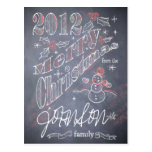 Custom Christmas Chalkboard Postcard