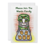Custom Christmas Cookie Baker Cat Party Invitation