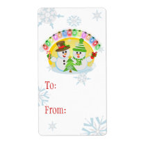 Custom Christmas Snowman Gift Labels