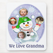Custom Christmas Snowman Juggler Mouse Pad