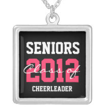 Custom Class of 2012 Sporty Pink+Black Necklace