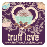 Custom color chocolate truffles confections candy stickers