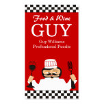 Custom color food and wine chef checkerboard business card template