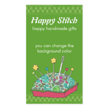 custom color hand drawn paisley sewing pincushion business card