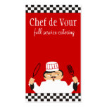 Custom color Italian chef utensils checkerboard business cards