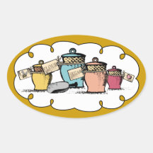 Custom color kitchen cannisters gift food label sticker