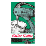 Custom color retro stand mixer baking bakery card business cards
