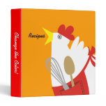 Custom colour chicken apron recipe cookbook binder binders