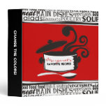Custom colour cooking pot aromas recipe binder binders