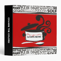Custom colour cooking pot aromas recipe binder