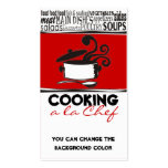 Custom colour cooking pot curling steam chef card business card templates