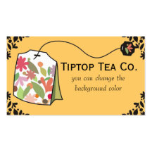 Custom colour herbal floral teabag business card