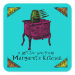 Custom colour pop art vintage stove gift tag label stickers